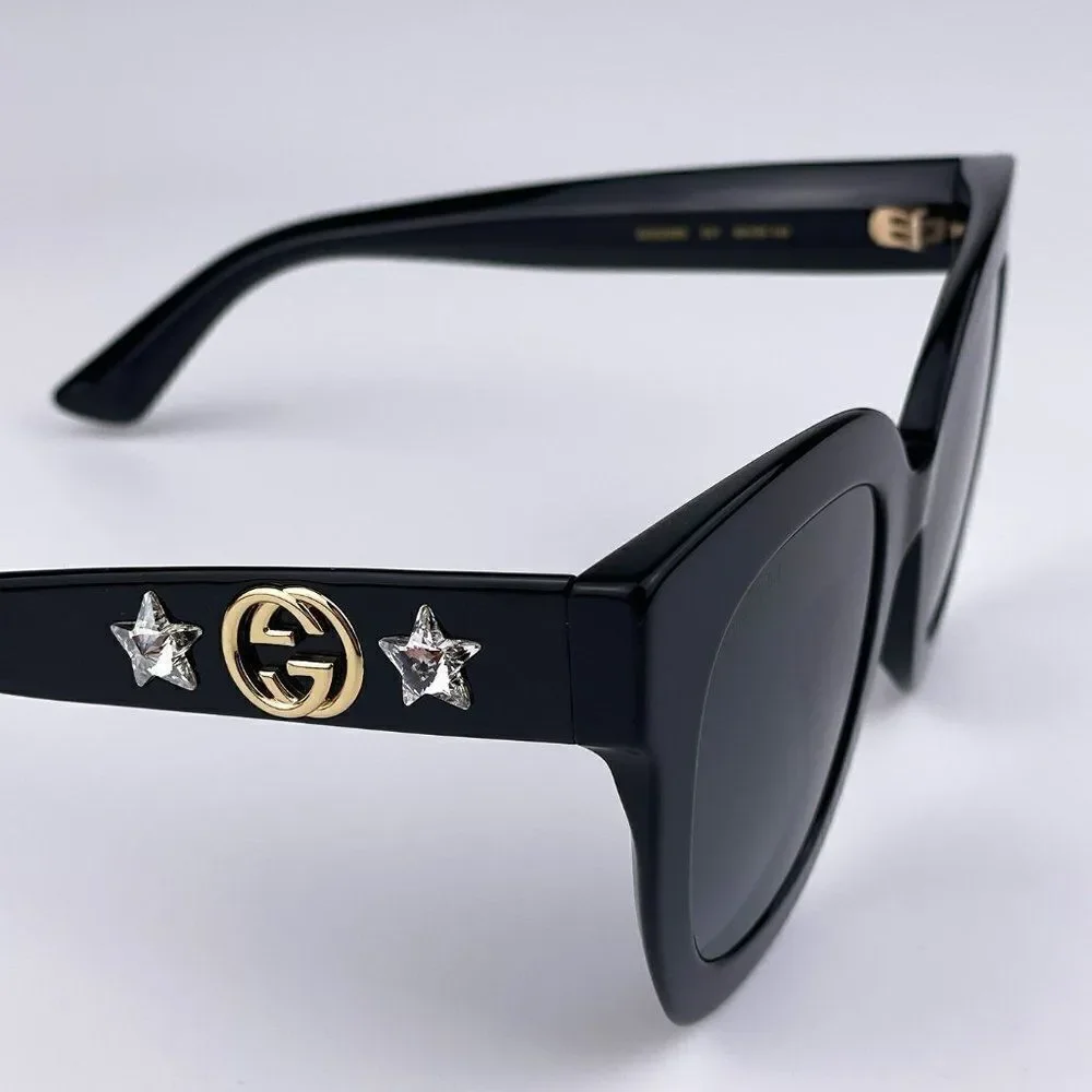 SALE! NEW Gucci  GG0208S 001 Black Gray Mirrored Gradient Square Women